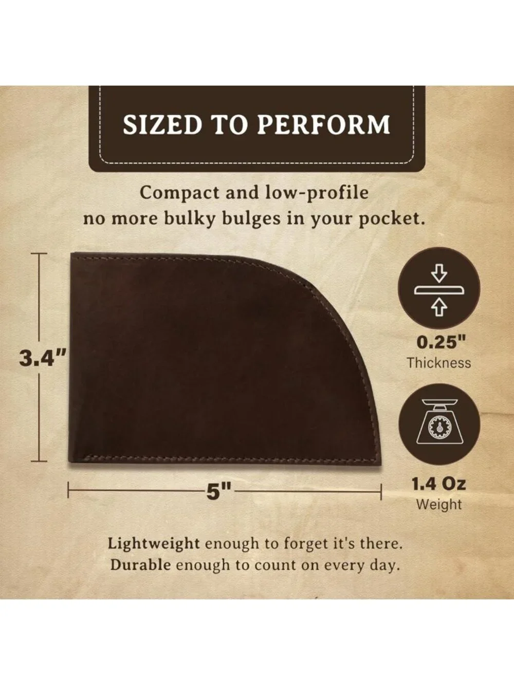 Minimalist Genuine Leather Wallet for Men - Slim Front Pocket, 3 Card Slots & ID